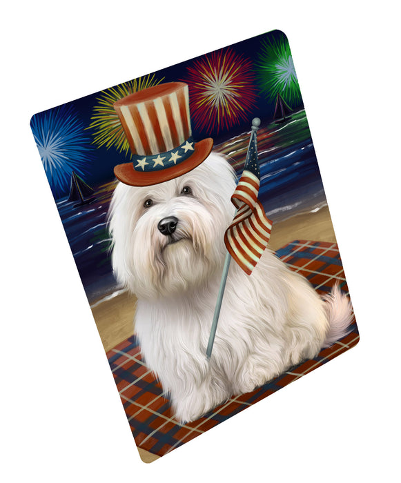 4th of July Independence Day Firework Coton De Tulear Dog Cutting Board - For Kitchen - Scratch & Stain Resistant - Designed To Stay In Place - Easy To Clean By Hand - Perfect for Chopping Meats, Vegetables, CA82368