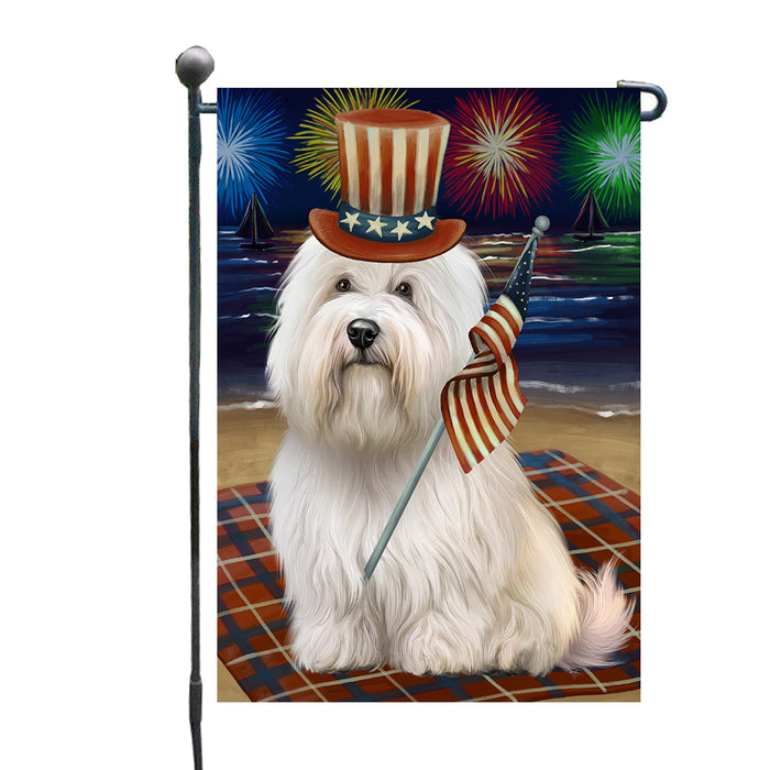 4th of July Independence Day Firework Coton De Tulear Dog Garden Flags Outdoor Decor for Homes and Gardens Double Sided Garden Yard Spring Decorative Vertical Home Flags Garden Porch Lawn Flag for Decorations GFLG67689
