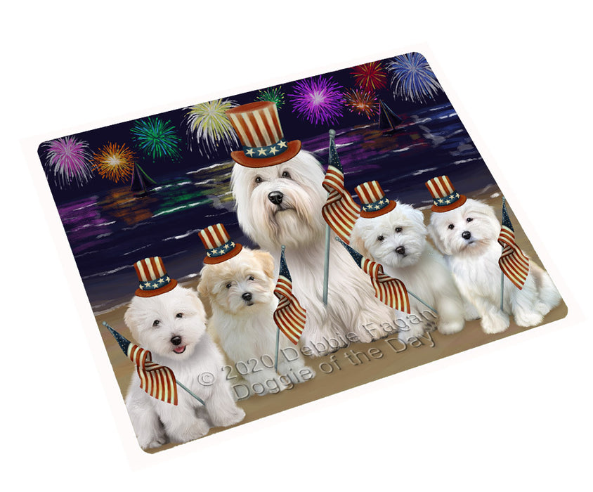 4th of July Independence Day Firework Coton De Tulear Dogs Refrigerator/Dishwasher Magnet - Kitchen Decor Magnet - Pets Portrait Unique Magnet - Ultra-Sticky Premium Quality Magnet