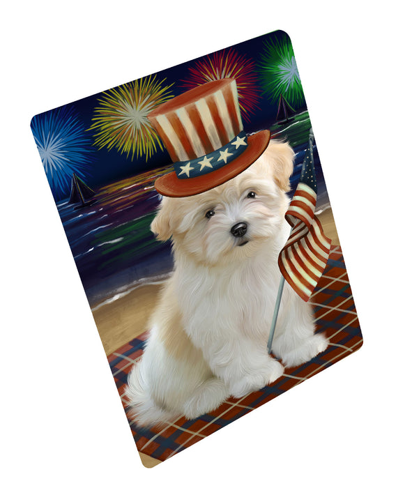 4th of July Independence Day Firework Coton De Tulear Dog Cutting Board - For Kitchen - Scratch & Stain Resistant - Designed To Stay In Place - Easy To Clean By Hand - Perfect for Chopping Meats, Vegetables, CA82370