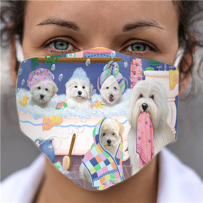 Rub A Dub Dogs In A Tub  Coton De Tulear Dogs Face Mask FM49499