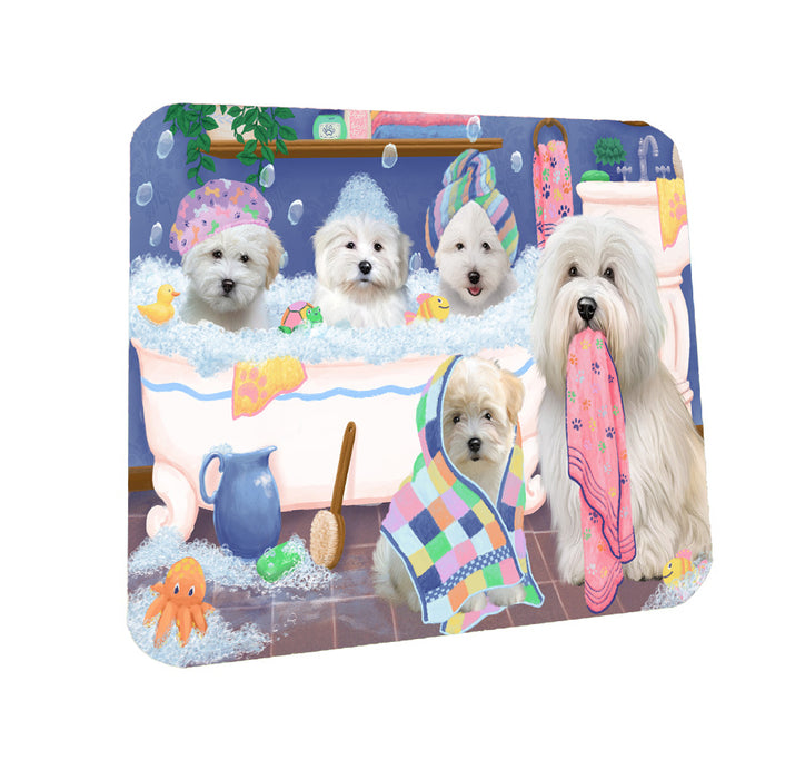Rub a Dub Dogs in a Tub Coton De Tulear Dogs Coasters Set of 4 CSTA58285