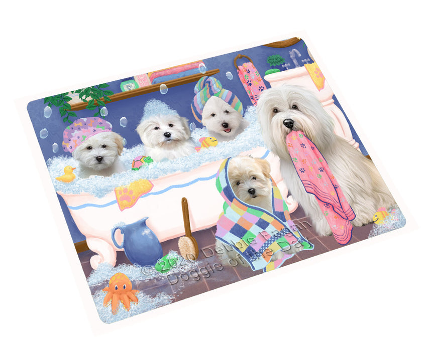 Rub a Dub Dogs in a Tub Coton De Tulear Dogs Cutting Board - For Kitchen - Scratch & Stain Resistant - Designed To Stay In Place - Easy To Clean By Hand - Perfect for Chopping Meats, Vegetables