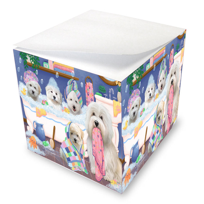 Rub a Dub Dogs in a Tub Coton De Tulear Dogs Note Cube NOC-DOTD-A57326