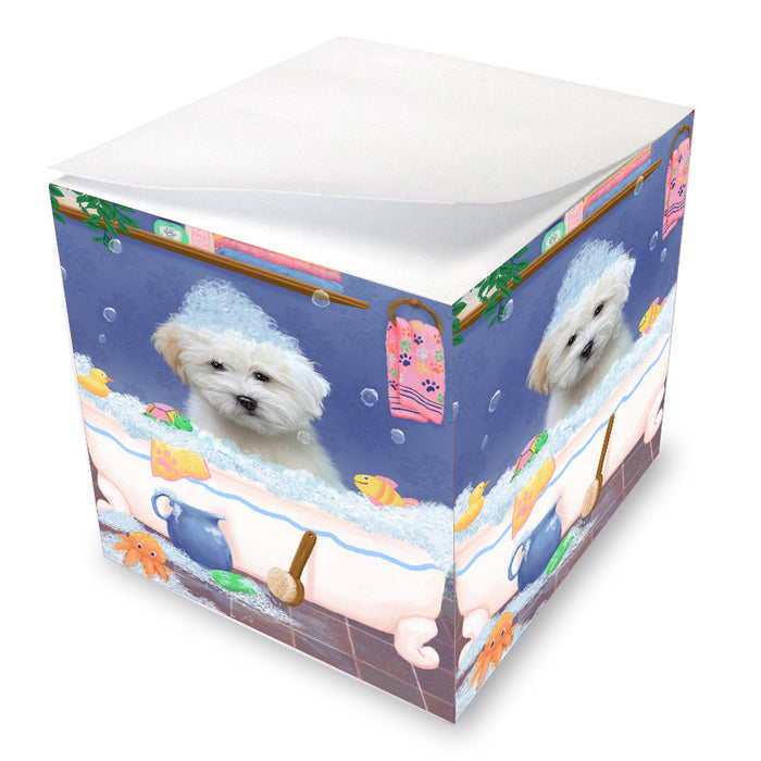 Rub a Dub Dogs in a Tub Coton De Tulear Dog Note Cube NOC-DOTD-A57336