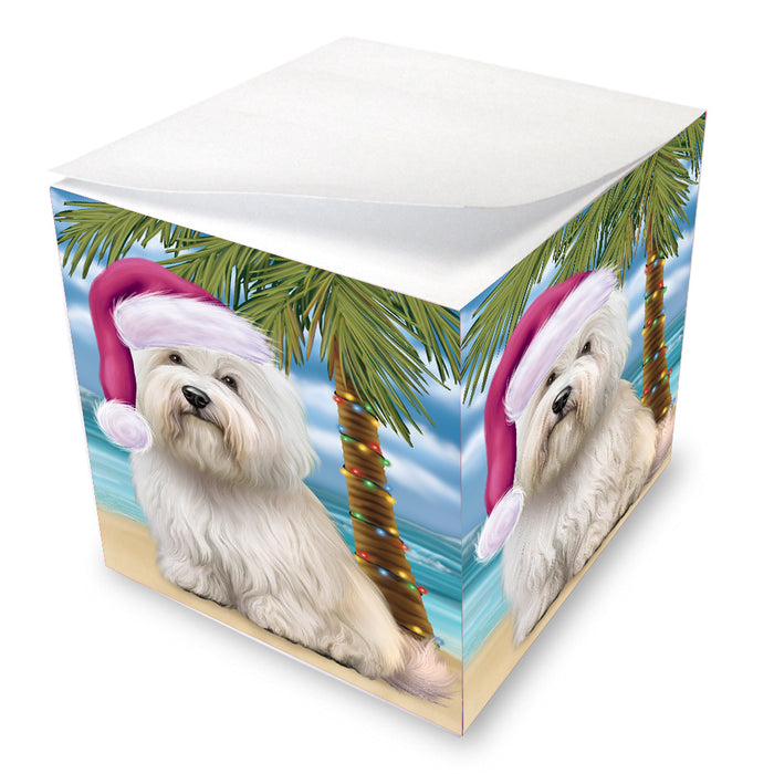 Christmas Summertime Island Tropical Beach Coton De Tulear Dog Note Cube NOC-DOTD-A57454