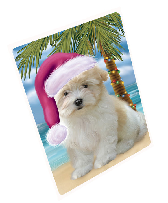 Christmas Summertime Island Tropical Beach Coton De Tulear Dog Refrigerator/Dishwasher Magnet - Kitchen Decor Magnet - Pets Portrait Unique Magnet - Ultra-Sticky Premium Quality Magnet RMAG112678