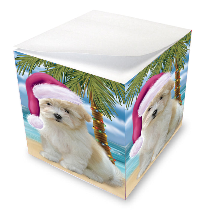 Christmas Summertime Island Tropical Beach Coton De Tulear Dog Note Cube NOC-DOTD-A57455