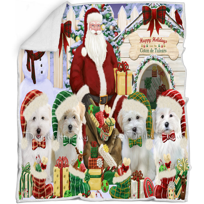 Christmas Coton De Tulear Dogs House Gathering  Blanket BLNKT142072