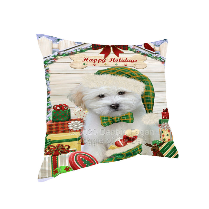 Christmas House with Presents Coton De Tulear Dog Pillow with Top Quality High-Resolution Images - Ultra Soft Pet Pillows for Sleeping - Reversible & Comfort - Ideal Gift for Dog Lover - Cushion for Sofa Couch Bed - 100% Polyester, PILA92530