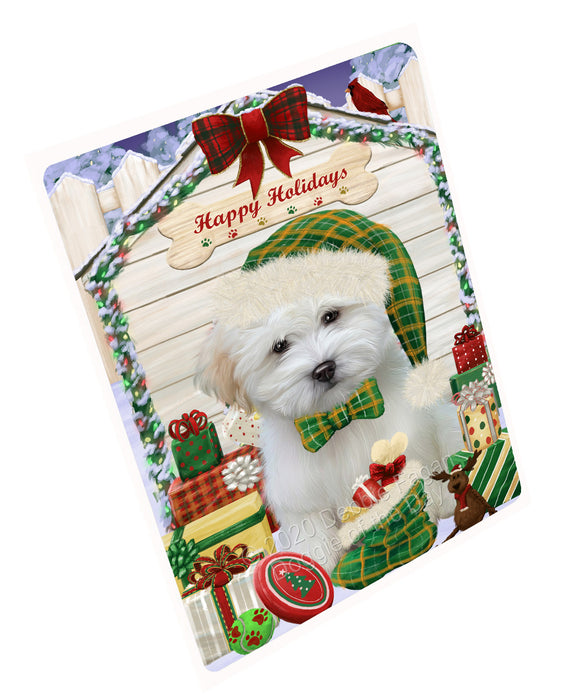 Christmas House with Presents Coton De Tulear Dog Cutting Board - For Kitchen - Scratch & Stain Resistant - Designed To Stay In Place - Easy To Clean By Hand - Perfect for Chopping Meats, Vegetables, CA83090