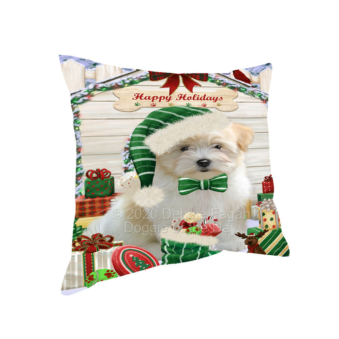 Christmas House with Presents Coton De Tulear Dog Pillow with Top Quality High-Resolution Images - Ultra Soft Pet Pillows for Sleeping - Reversible & Comfort - Ideal Gift for Dog Lover - Cushion for Sofa Couch Bed - 100% Polyester, PILA92533