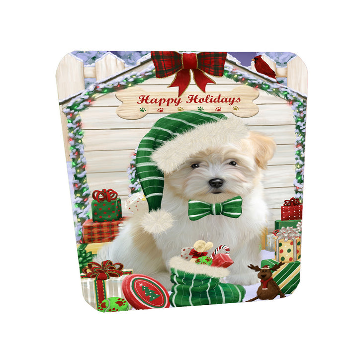 Christmas House with Presents Coton De Tulear Dog Coasters Set of 4 CSTA58366