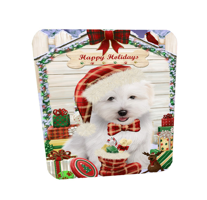 Christmas House with Presents Coton De Tulear Dog Coasters Set of 4 CSTA58367