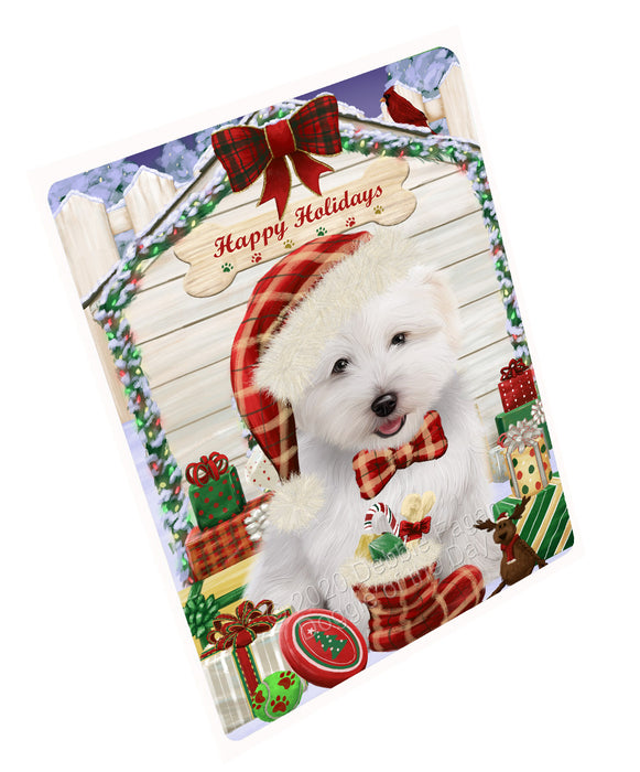 Christmas House with Presents Coton De Tulear Dog Cutting Board - For Kitchen - Scratch & Stain Resistant - Designed To Stay In Place - Easy To Clean By Hand - Perfect for Chopping Meats, Vegetables, CA83094