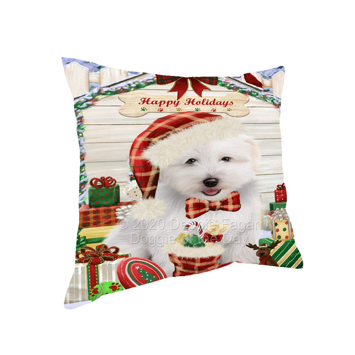 Christmas House with Presents Coton De Tulear Dog Pillow with Top Quality High-Resolution Images - Ultra Soft Pet Pillows for Sleeping - Reversible & Comfort - Ideal Gift for Dog Lover - Cushion for Sofa Couch Bed - 100% Polyester, PILA92536
