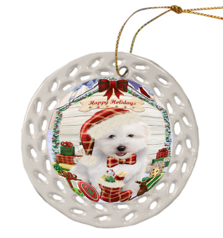 Christmas House with Presents Coton De Tulear Dog Doily Ornament DPOR58779