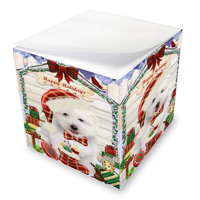 Christmas House with Presents Coton De Tulear Dog Note Cube NOC-DOTD-A57408