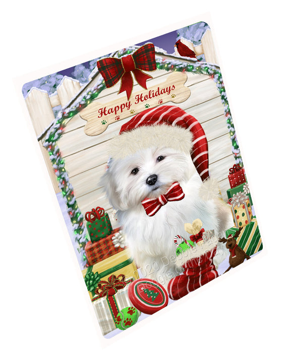 Christmas House with Presents Coton De Tulear Dog Cutting Board - For Kitchen - Scratch & Stain Resistant - Designed To Stay In Place - Easy To Clean By Hand - Perfect for Chopping Meats, Vegetables, CA83096