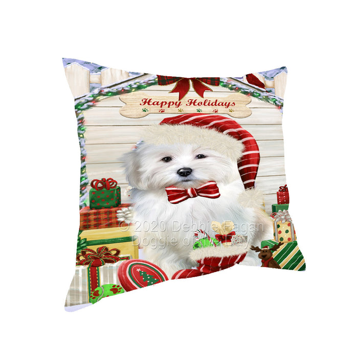 Christmas House with Presents Coton De Tulear Dog Pillow with Top Quality High-Resolution Images - Ultra Soft Pet Pillows for Sleeping - Reversible & Comfort - Ideal Gift for Dog Lover - Cushion for Sofa Couch Bed - 100% Polyester, PILA92539