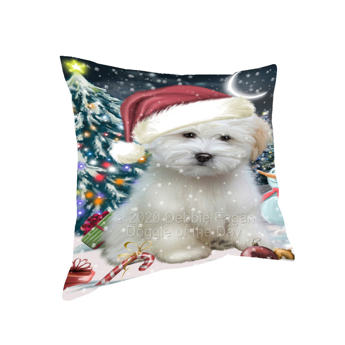 Christmas Holly Jolly Coton De Tulear Dog Pillow with Top Quality High-Resolution Images - Ultra Soft Pet Pillows for Sleeping - Reversible & Comfort - Ideal Gift for Dog Lover - Cushion for Sofa Couch Bed - 100% Polyester