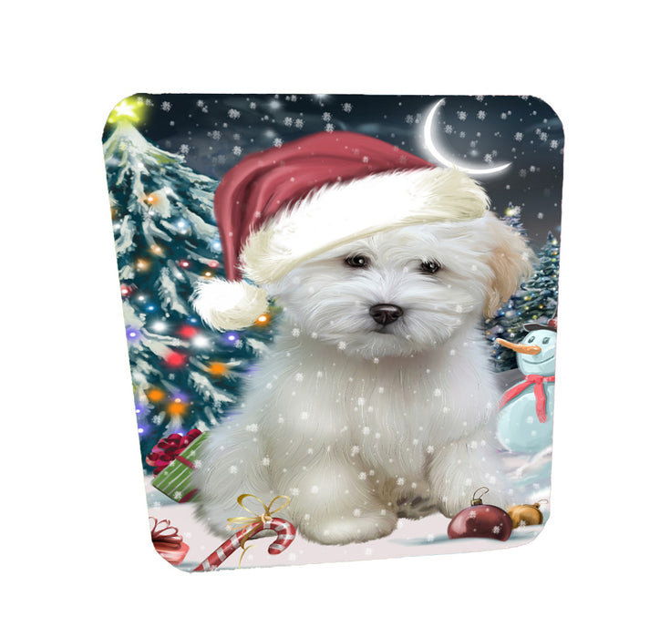 Christmas Holly Jolly Coton De Tulear Dog Coasters Set of 4 CSTA58453