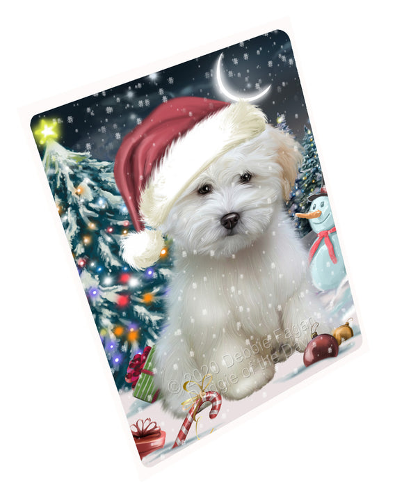 Christmas Holly Jolly Coton De Tulear Dog Cutting Board - For Kitchen - Scratch & Stain Resistant - Designed To Stay In Place - Easy To Clean By Hand - Perfect for Chopping Meats, Vegetables