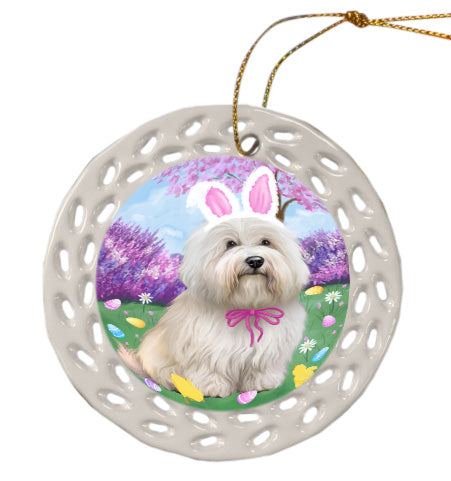 Easter holiday Coton De Tulear Dog Doily Ornament DPOR58972