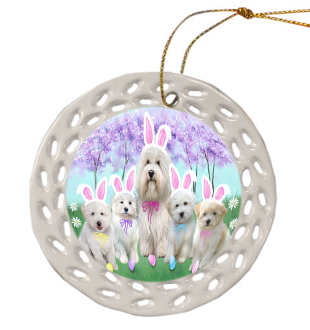 Easter Holiday Coton De Tulear Dogs Doily Ornament DPOR58961