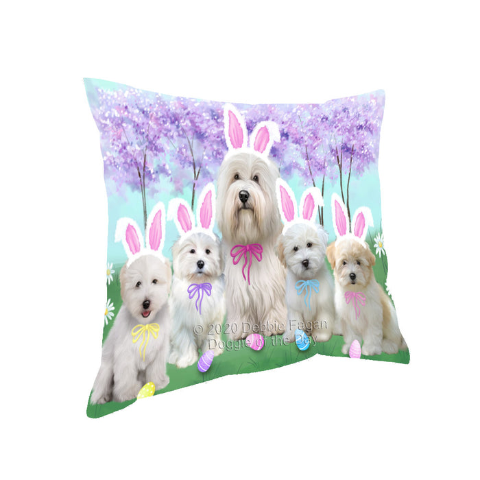 Easter Holiday Coton De Tulear Dogs Pillow with Top Quality High-Resolution Images - Ultra Soft Pet Pillows for Sleeping - Reversible & Comfort - Ideal Gift for Dog Lover - Cushion for Sofa Couch Bed - 100% Polyester