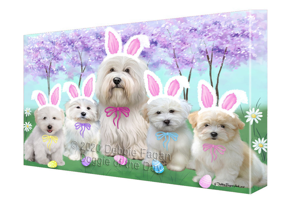 Easter Holiday Coton De Tulear Dogs Canvas Wall Art - Premium Quality Ready to Hang Room Decor Wall Art Canvas - Unique Animal Printed Digital Painting for Decoration