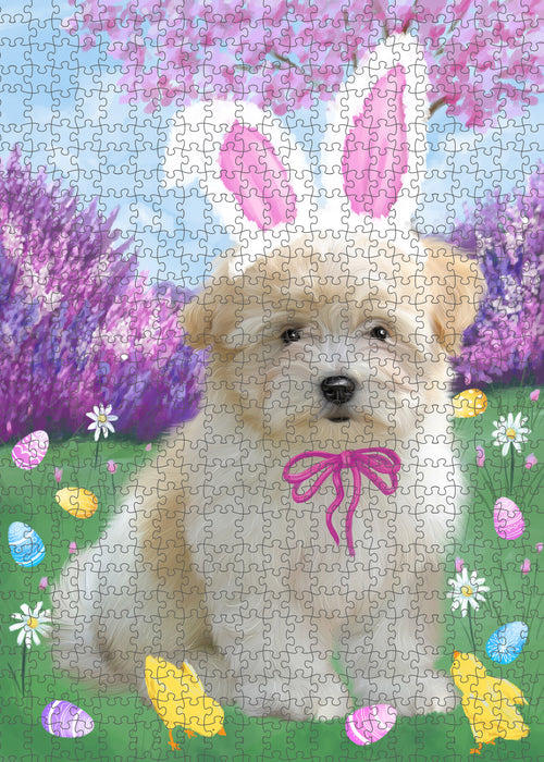 Easter holiday Coton De Tulear Dog Portrait Jigsaw Puzzle for Adults Animal Interlocking Puzzle Game Unique Gift for Dog Lover's with Metal Tin Box PZL798