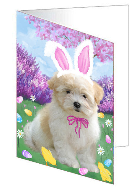 Easter holiday Coton De Tulear Dog Handmade Artwork Assorted Pets Greeting Cards and Note Cards with Envelopes for All Occasions and Holiday Seasons