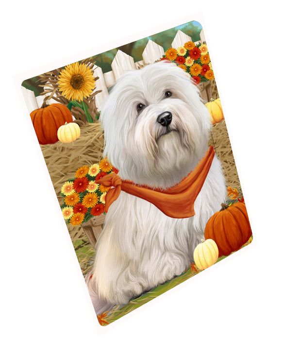 Fall Pumpkin Autumn Greeting Coton De Tulear Dog Cutting Board - For Kitchen - Scratch & Stain Resistant - Designed To Stay In Place - Easy To Clean By Hand - Perfect for Chopping Meats, Vegetables, CA83436