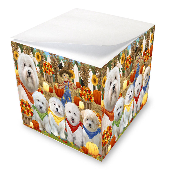 Fall Festive Gathering Coton De Tulear Dogs Note Cube NOC-DOTD-A57527