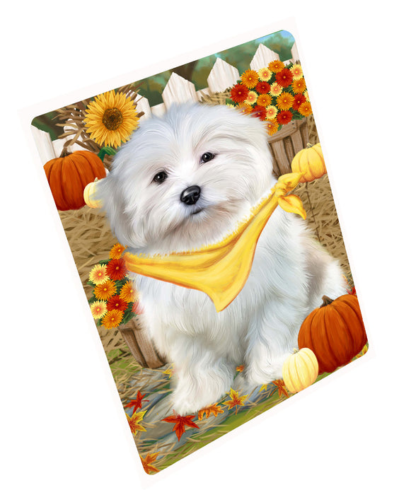 Fall Pumpkin Autumn Greeting Coton De Tulear Dog Cutting Board - For Kitchen - Scratch & Stain Resistant - Designed To Stay In Place - Easy To Clean By Hand - Perfect for Chopping Meats, Vegetables, CA83438