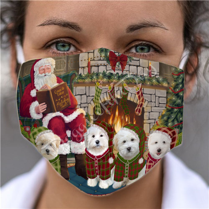 Christmas Cozy Holiday Fire Tails Coton De Tulear Dogs Face Mask FM48628
