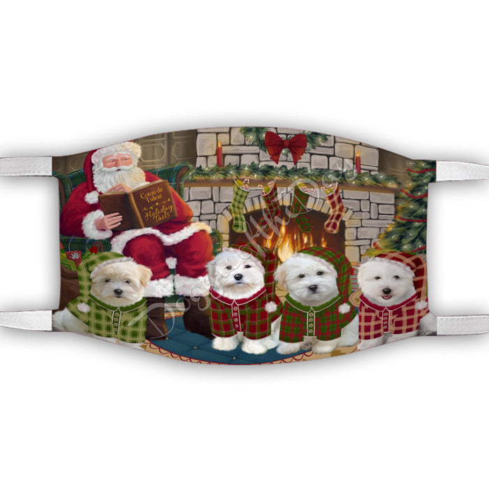 Christmas Cozy Holiday Fire Tails Coton De Tulear Dogs Face Mask FM48628