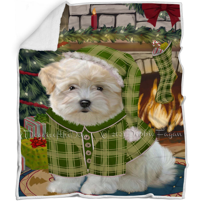The Stocking was Hung Coton De Tulear Dog Blanket BLNKT142275