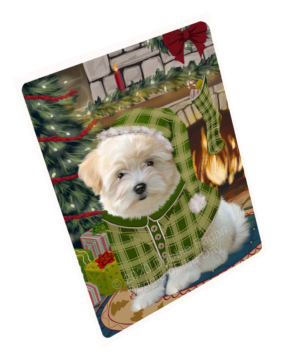 The Christmas Stocking was Hung Coton De Tulear Dog Cutting Board - For Kitchen - Scratch & Stain Resistant - Designed To Stay In Place - Easy To Clean By Hand - Perfect for Chopping Meats, Vegetables, CA83852