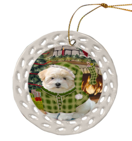 The Christmas Stocking was Hung Coton De Tulear Dog Doily Ornament DPOR59086