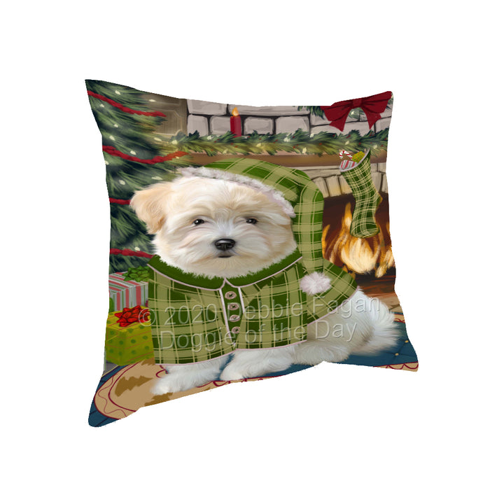 The Christmas Stocking was Hung Coton De Tulear Dog Pillow with Top Quality High-Resolution Images - Ultra Soft Pet Pillows for Sleeping - Reversible & Comfort - Ideal Gift for Dog Lover - Cushion for Sofa Couch Bed - 100% Polyester, PILA93673