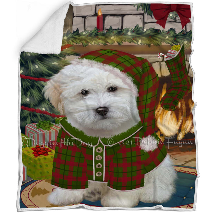 The Stocking was Hung Coton De Tulear Dog Blanket BLNKT142276