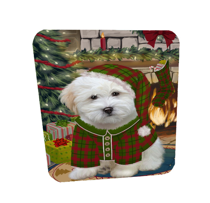 The Christmas Stocking was Hung Coton De Tulear Dog Coasters Set of 4 CSTA58603