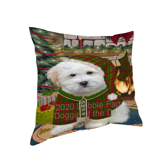 The Christmas Stocking was Hung Coton De Tulear Dog Pillow with Top Quality High-Resolution Images - Ultra Soft Pet Pillows for Sleeping - Reversible & Comfort - Ideal Gift for Dog Lover - Cushion for Sofa Couch Bed - 100% Polyester, PILA93676