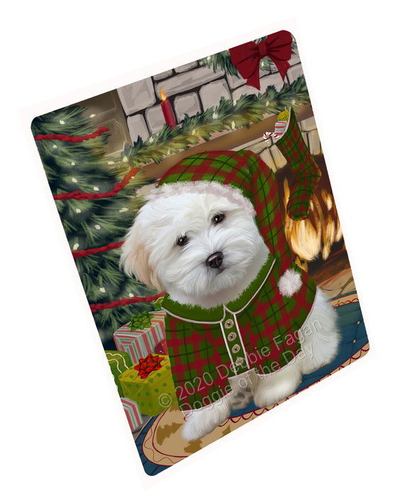The Christmas Stocking was Hung Coton De Tulear Dog Cutting Board - For Kitchen - Scratch & Stain Resistant - Designed To Stay In Place - Easy To Clean By Hand - Perfect for Chopping Meats, Vegetables, CA83854