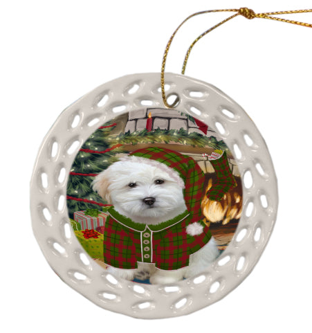 The Christmas Stocking was Hung Coton De Tulear Dog Doily Ornament DPOR59087