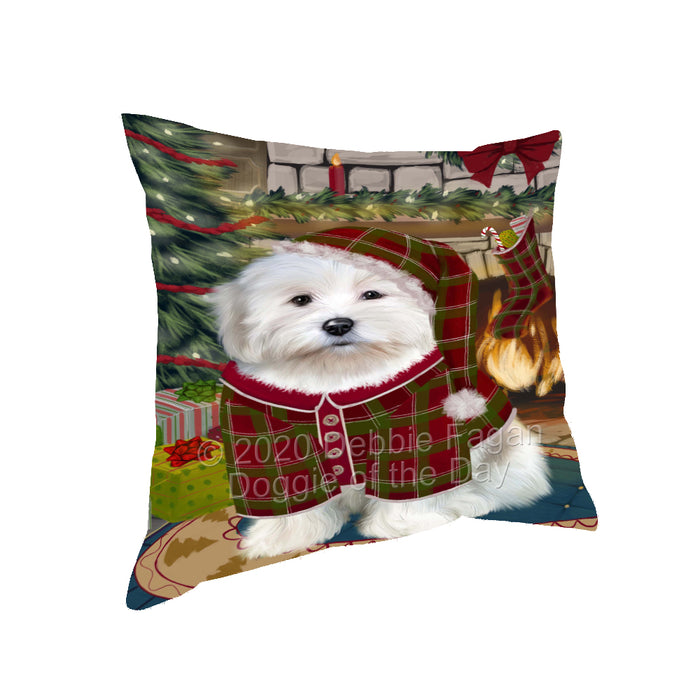 The Christmas Stocking was Hung Coton De Tulear Dog Pillow with Top Quality High-Resolution Images - Ultra Soft Pet Pillows for Sleeping - Reversible & Comfort - Ideal Gift for Dog Lover - Cushion for Sofa Couch Bed - 100% Polyester, PILA93679