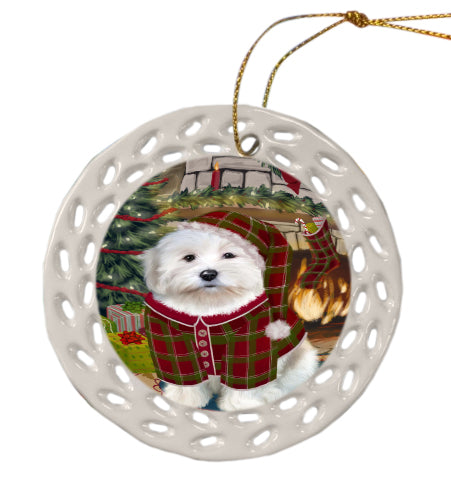 The Christmas Stocking was Hung Coton De Tulear Dog Doily Ornament DPOR59088
