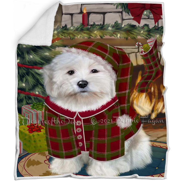 The Stocking was Hung Coton De Tulear Dog Blanket BLNKT142277